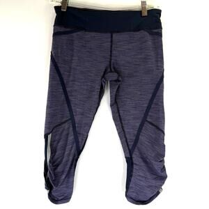 Lululemon Run: Pace Crop Leggings in Wee Are From Space Deep Indigo Size 6